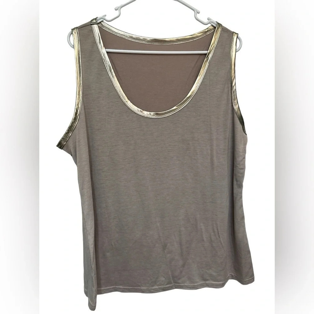 Tan tank with gold trim
